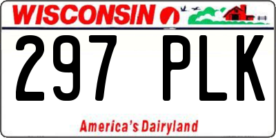 WI license plate 297PLK