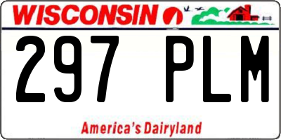 WI license plate 297PLM
