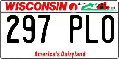 WI license plate 297PLO