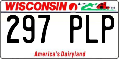 WI license plate 297PLP
