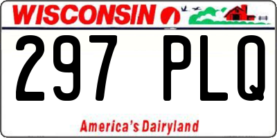 WI license plate 297PLQ