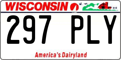 WI license plate 297PLY
