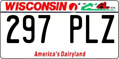 WI license plate 297PLZ