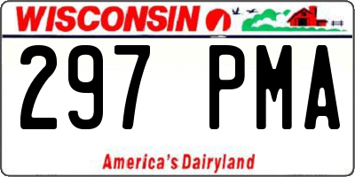 WI license plate 297PMA
