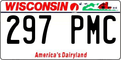 WI license plate 297PMC