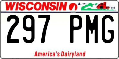 WI license plate 297PMG