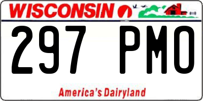 WI license plate 297PMO