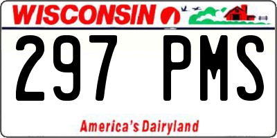 WI license plate 297PMS