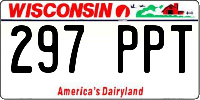 WI license plate 297PPT