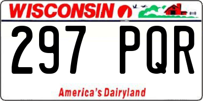 WI license plate 297PQR