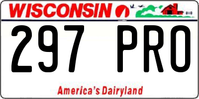 WI license plate 297PRO