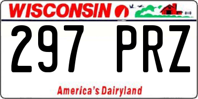 WI license plate 297PRZ