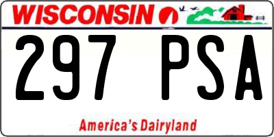 WI license plate 297PSA