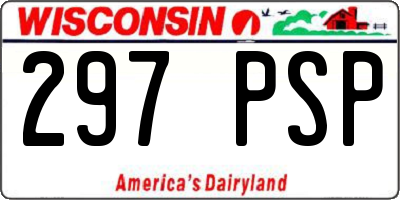 WI license plate 297PSP