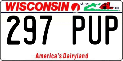 WI license plate 297PUP