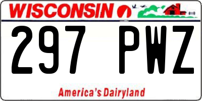 WI license plate 297PWZ