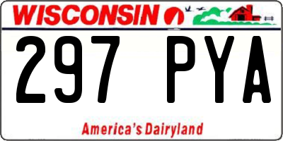 WI license plate 297PYA