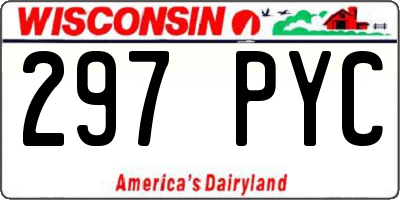 WI license plate 297PYC