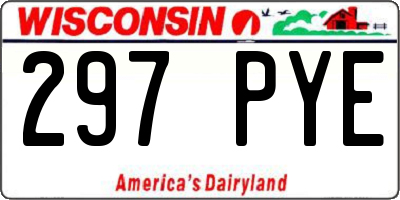 WI license plate 297PYE