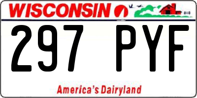 WI license plate 297PYF