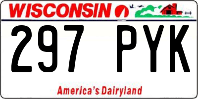 WI license plate 297PYK