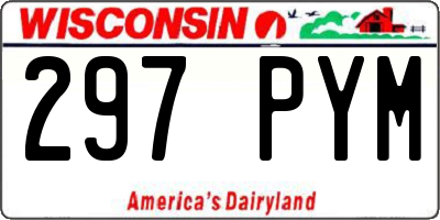 WI license plate 297PYM