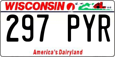 WI license plate 297PYR