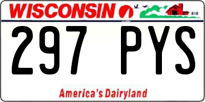 WI license plate 297PYS