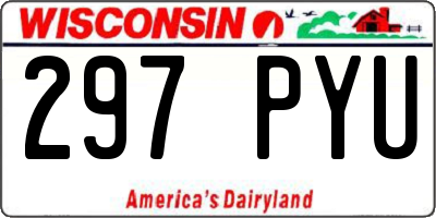 WI license plate 297PYU
