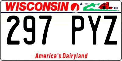 WI license plate 297PYZ