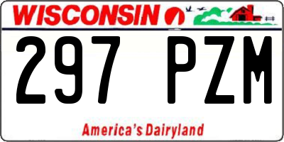 WI license plate 297PZM