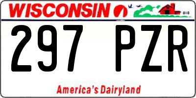 WI license plate 297PZR