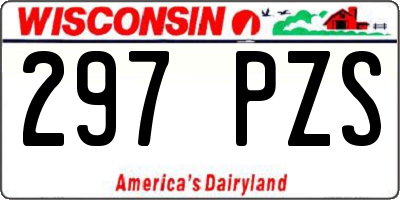WI license plate 297PZS