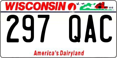 WI license plate 297QAC