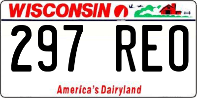 WI license plate 297REO