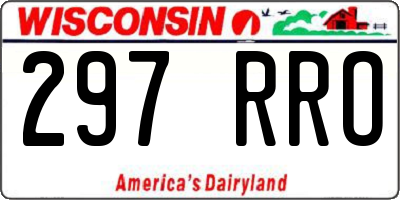 WI license plate 297RRO