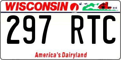 WI license plate 297RTC