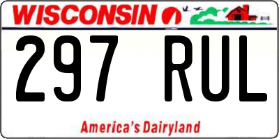 WI license plate 297RUL