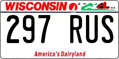 WI license plate 297RUS