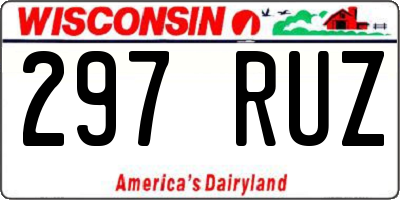 WI license plate 297RUZ