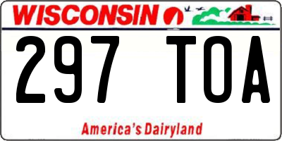 WI license plate 297TOA