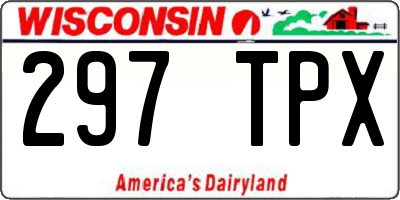 WI license plate 297TPX