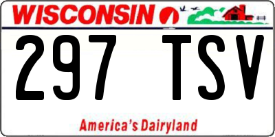 WI license plate 297TSV