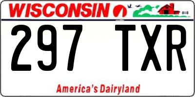 WI license plate 297TXR