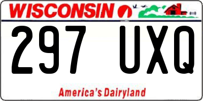 WI license plate 297UXQ