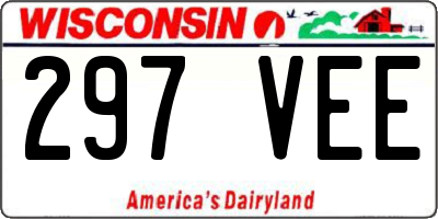 WI license plate 297VEE