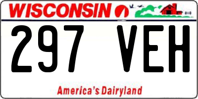 WI license plate 297VEH