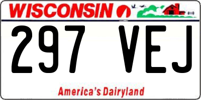 WI license plate 297VEJ