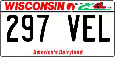 WI license plate 297VEL