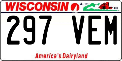 WI license plate 297VEM